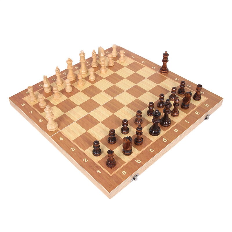 Hot High Qulity 39cm X 39cm Classic Wooden Chess Set Board Game Foldable Magnetic Folding Board Packaging Wooden Chess