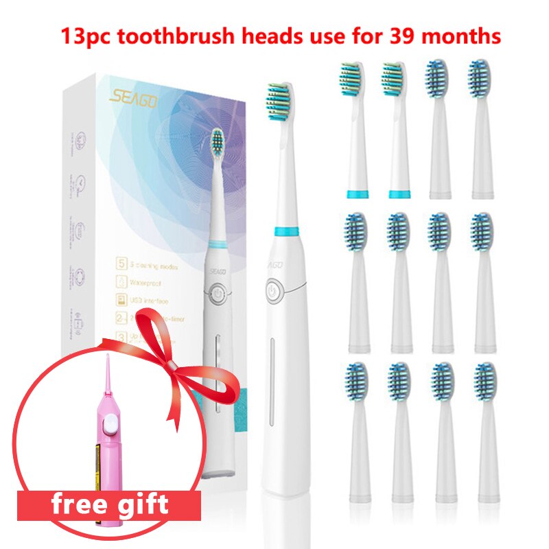 Electric Toothbrush Waterproof Ultrasonic Tooth brush USB Rechargeable