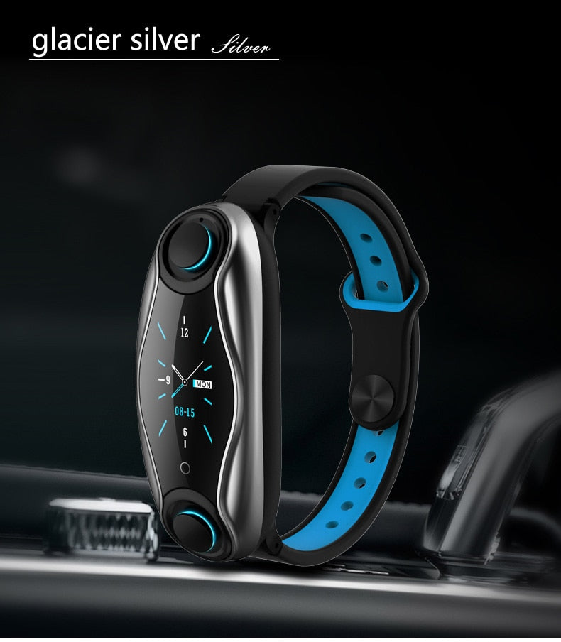 NEW!! Fitness Bracelet Bluetooth 5.0 Wireless Earphones Waterproof Smart Watch Android IOS