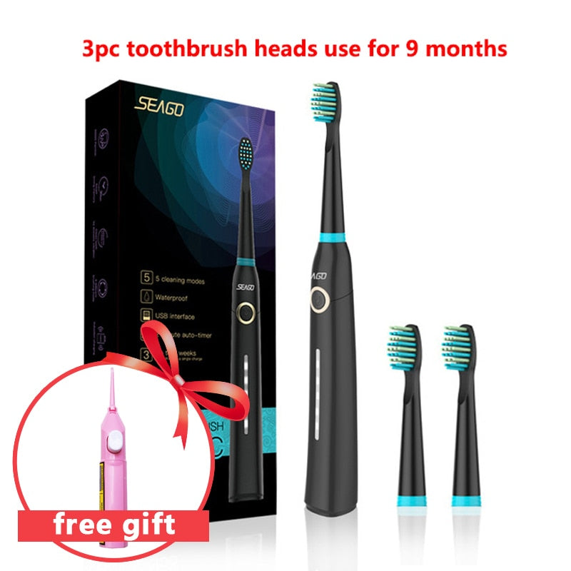 Electric Toothbrush Waterproof Ultrasonic Tooth brush USB Rechargeable