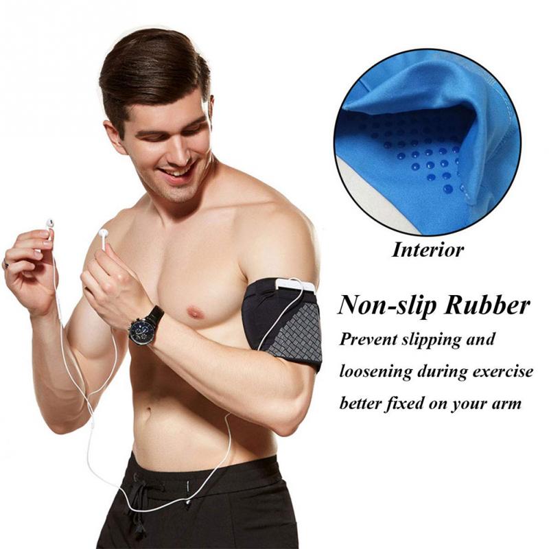 Women Men Practical Anti Slip Exercise Side Pocket Stretch Workout Phone Pouch Gym Armband Elastic Fitness Holder Sports Running