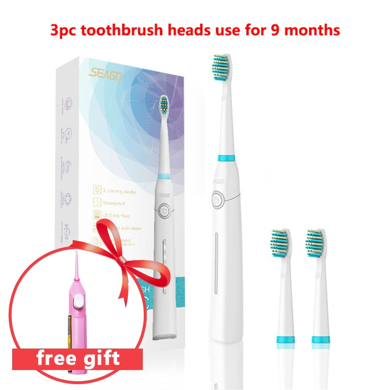 Electric Toothbrush Waterproof Ultrasonic Tooth brush USB Rechargeable