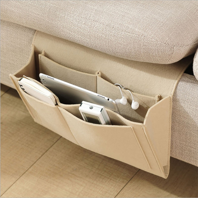 Felt Bedside Storage Organizer Bed Desk Bag Sofa TV Remote Control Hanging Caddy Couch Storage Organizer Bed Holder Pockets