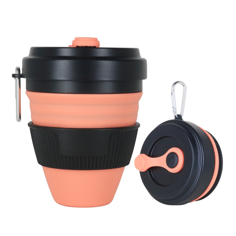 450ml Folding Silicone Cup Portable Telescopic Drinking Collapsible Coffee Cup