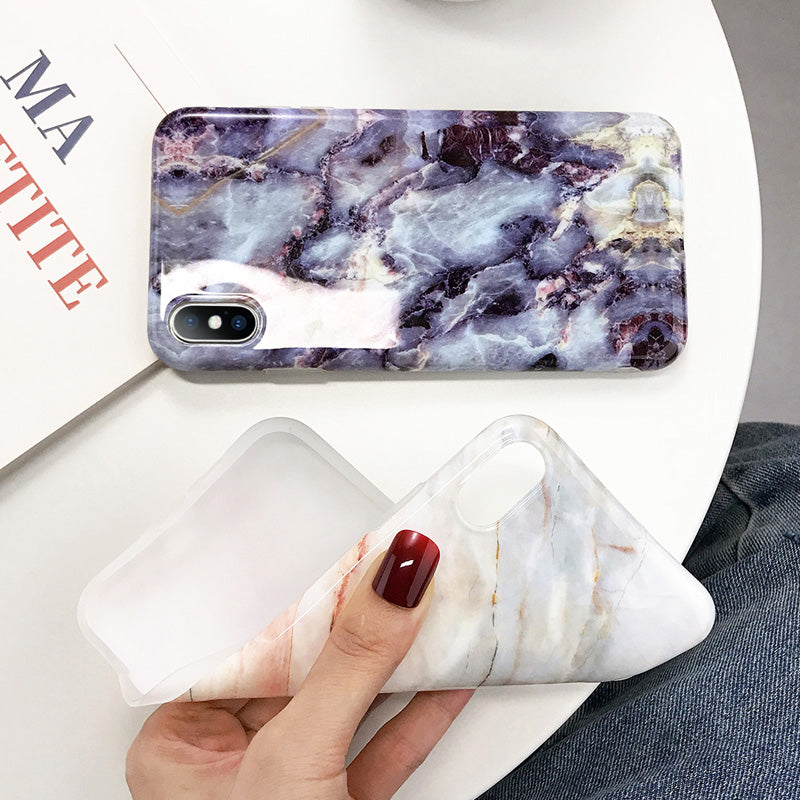 Geometric Marble Texture iPhone 11 X XR XS Max 11 Pro Max Soft Cases Cover For iPhone 6 6S 7 8 Plus