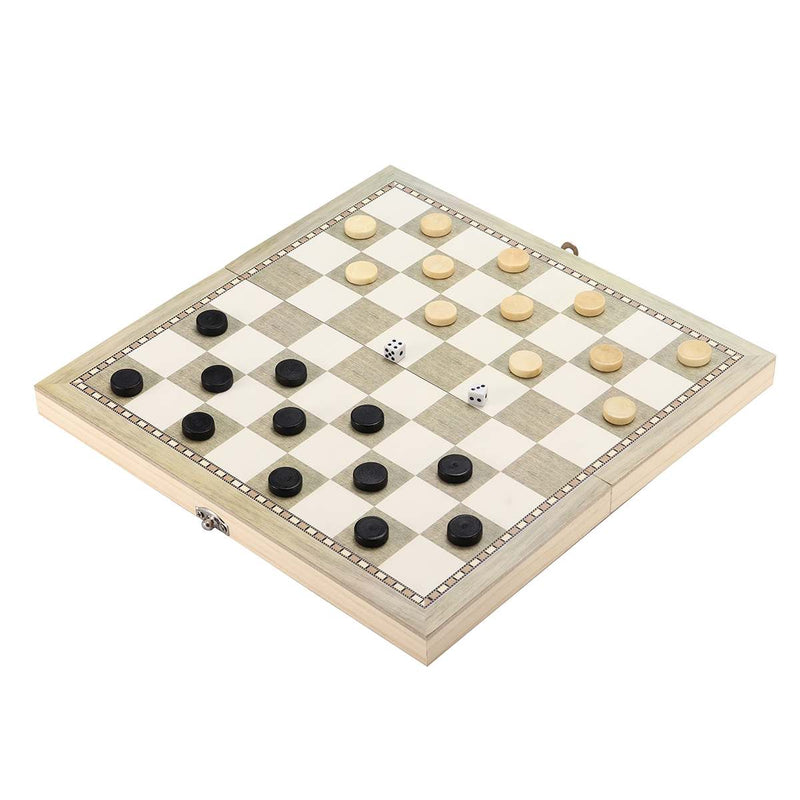 3 in 1 Foldable Wooden Chess Board Set Travel Games Chess Backgammon Checkers Toy Chessmen Entertainment Game Board Toys Gift