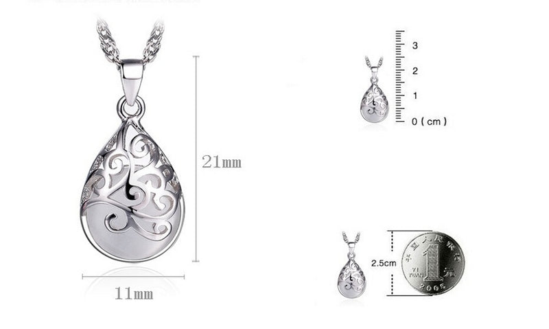 Fashion Silver Plated Pendant Pink And White Moonstone Stone Opal Pendant Hollow Design Goth