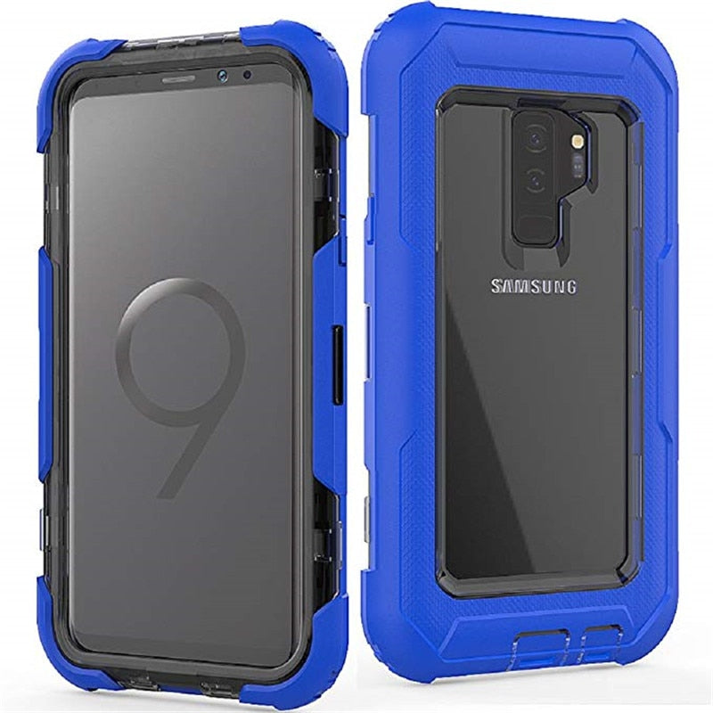 3 in 1 Phone Case For Samsung Galaxy S9 Plus Cover Hard Protective Shockproof Belt Clip Running Sport Cover For Samsung S9 Case