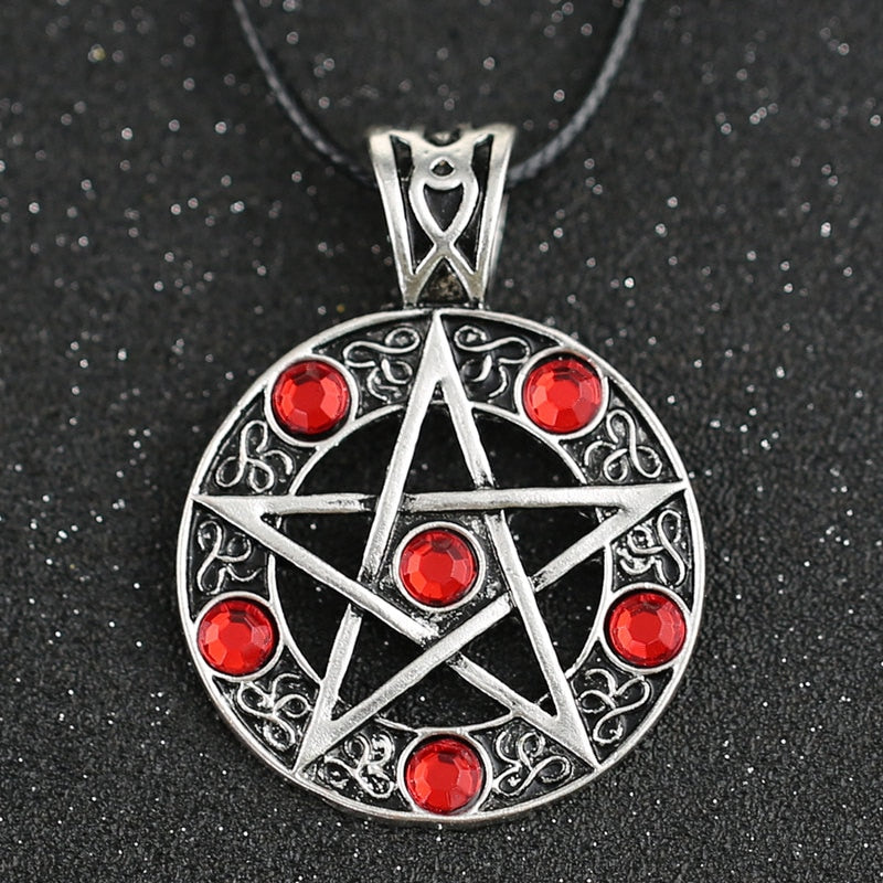 Goth Necklace Pentagram Pentacle Five-Pointed Star Wicca Pagan Pendant Vintage Goth Jewerally