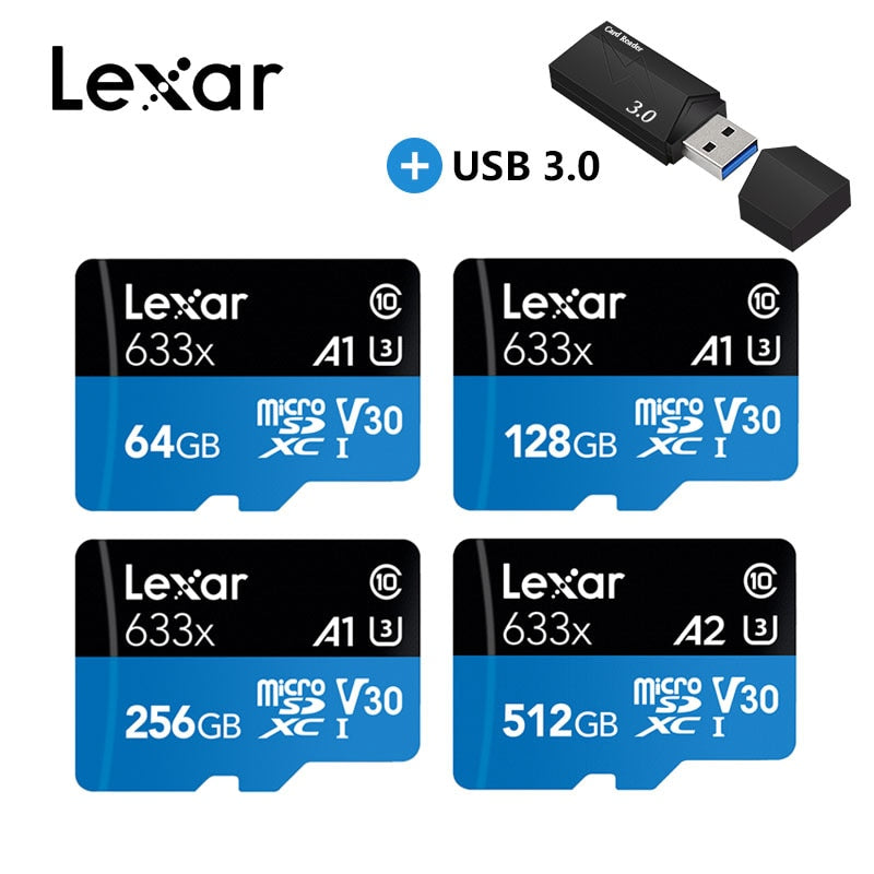 Lexar Micro SD Card 16GB 32GB 64GB 128GB 256GB SDXC/SDHC Flash Memory Card 