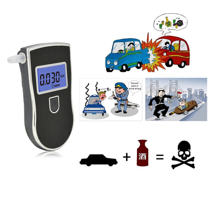 GLCC Professional Alcohol Tester Digital Breathalyzer LCD Display Breath Analyzer Portable Alcohol Detection Device for Drivers