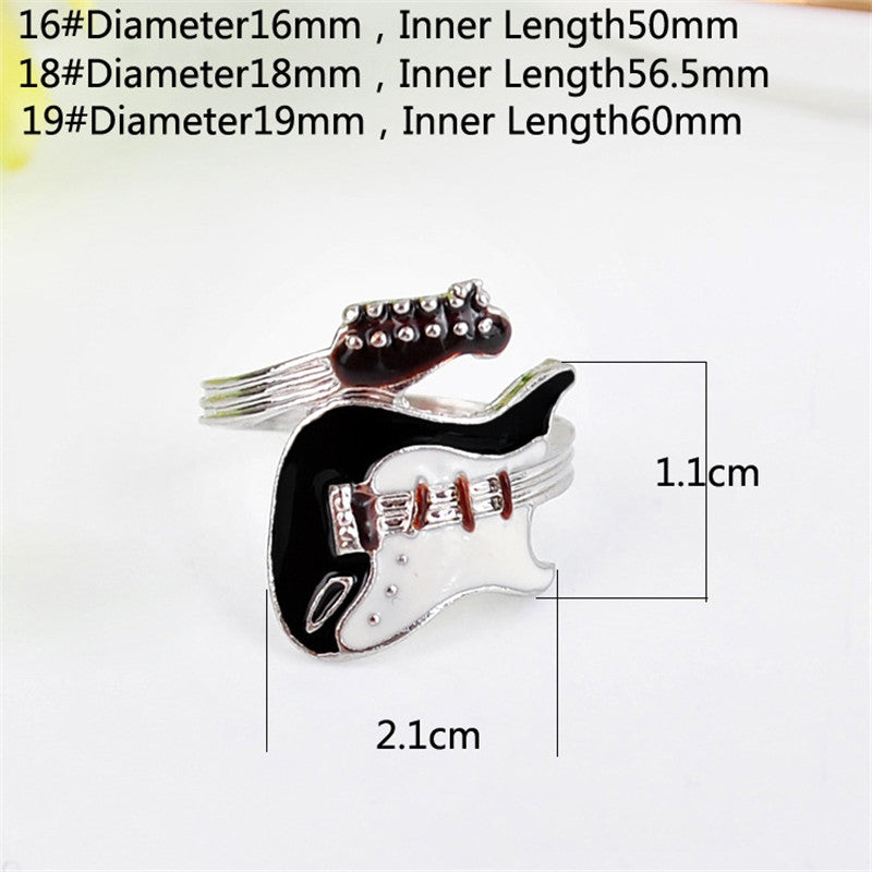 Fashion Electric Finger Alloy Style Ring Jewelry Rock Music Guitar Personality Punk Ring