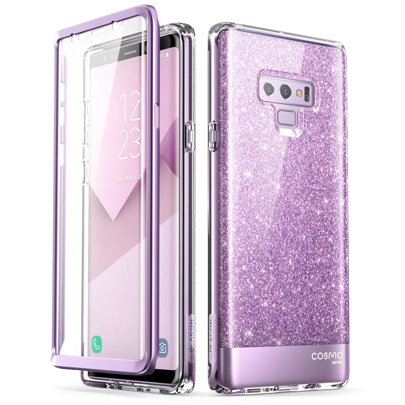 Samsung Galaxy Note 9 - Full-Body Glitter Marble Bumper Protective Cover Built-in Screen Protector