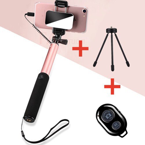 Handheld Tripod Wired Mini Selfie Stick Bundles Bluetooth Remote Tripod