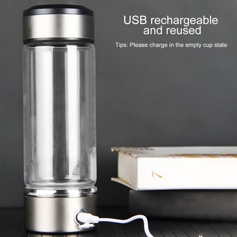 Rechargeable Rich Hydrogen Water Generator Electrolysis Energy Smart Cup ORP H2 SPE Water Ionizer Bottle 380ML  Water Bottle