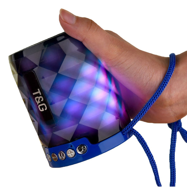 Mini Bluetooth Speaker Diamond Portable LED Light Outdoor Wireless Loudspeaker Support Handsfree Call TF Card USB Disk