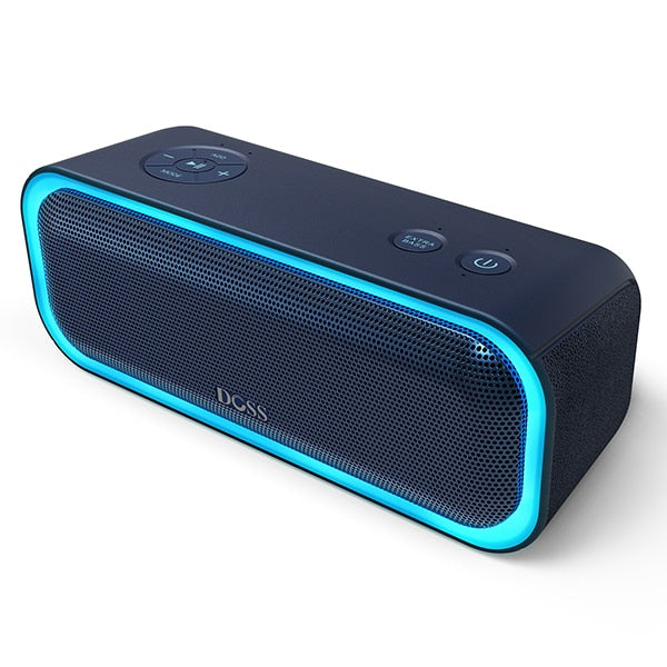 Wireless Bluetooth Speaker Flashing LED Light Enhanced Bass Stereo Sound Waterproof