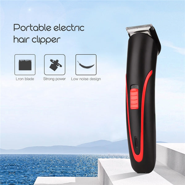 Portable Rechargeable Hair Beard Clipper Electric Cordless Mini Hair Trimmer Cutting Machine 