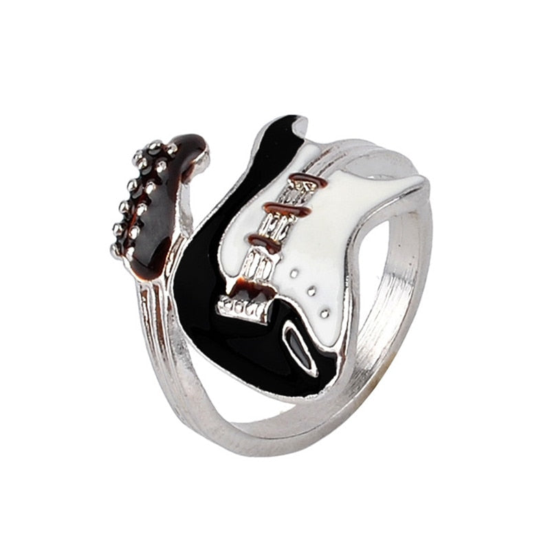 Fashion Electric Finger Alloy Style Ring Jewelry Rock Music Guitar Personality Punk Ring