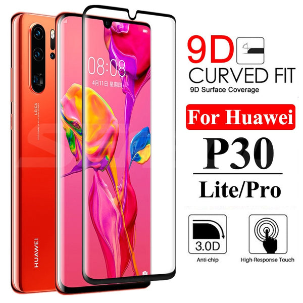 Huawei P30 P20 Pro P20 P10 Lite Plus P Smart 2019 Full Screen Protector Tempered Glass Film Case