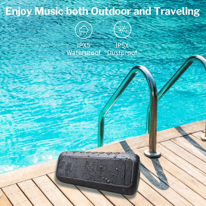 Waterproof Bluetooth Speaker Portable Column Wireless Stereo Music Box Solar Power Bank Boombox MP3 Loudspeaker Outdoor Speakers