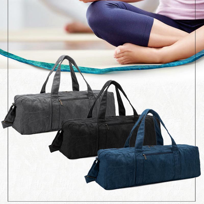 Hot Canvas Yoga Mat Bag Women Men High Capacity Fitness Gym Bags Multifunctional Outdoor Sports Training Travel Shoulder Handbag