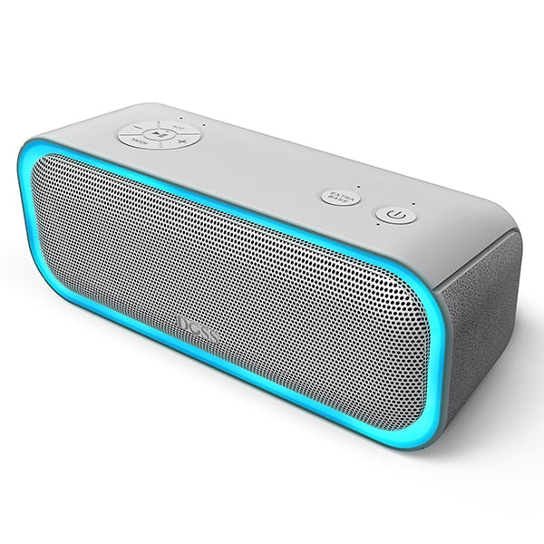 Wireless Bluetooth Speaker Flashing LED Light Enhanced Bass Stereo Sound Waterproof